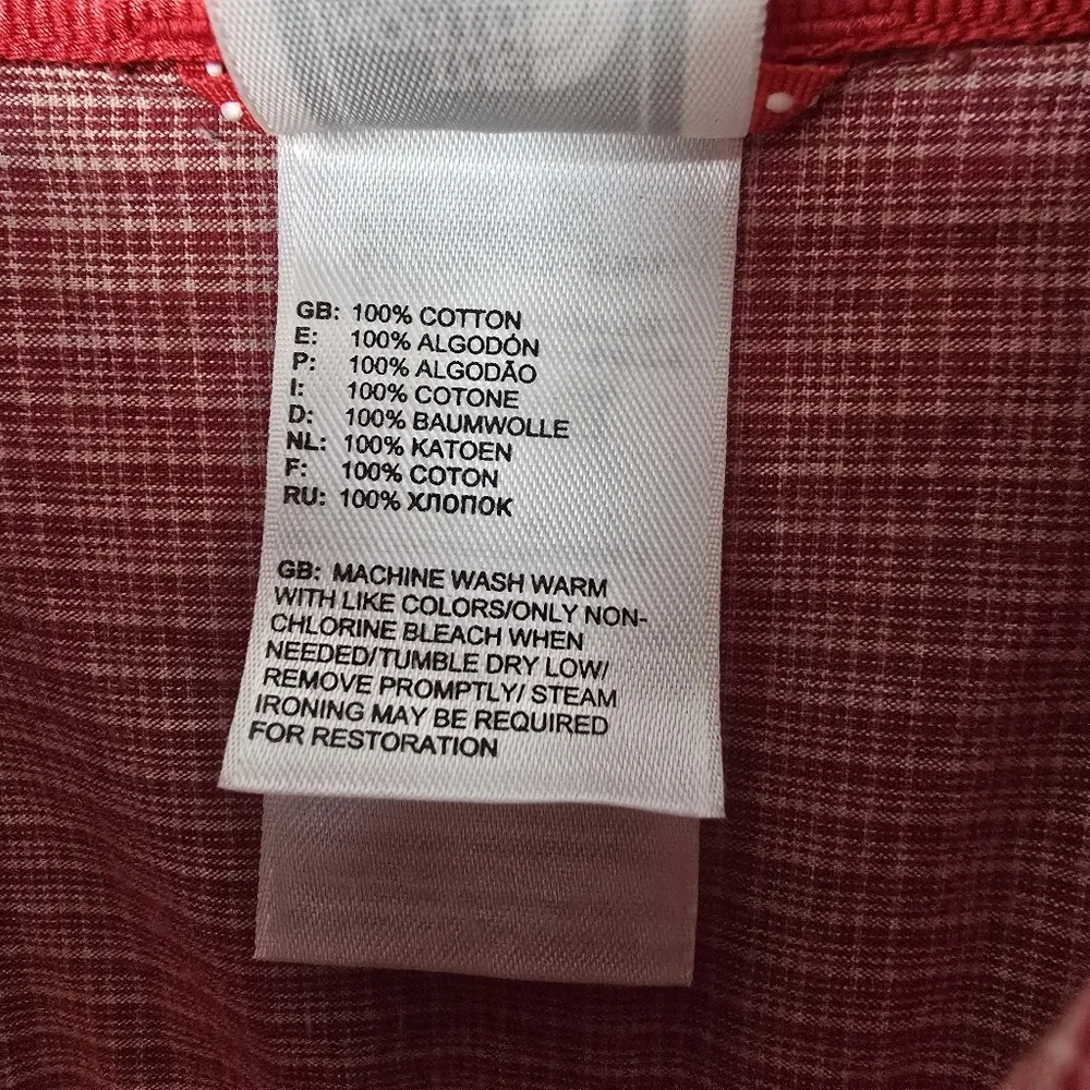 THE NORTH FACE Casual Button Down Long Sleeve Red Shirt Men Size L Preppy Office